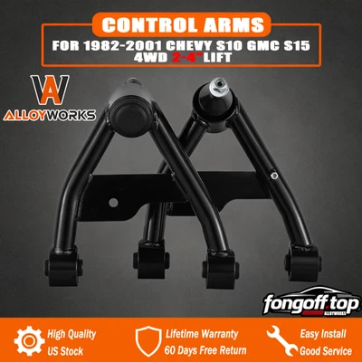 Front Upper Control Arms Tubular For 1982-2001 Chevy S10 GMC S15 4WD 2-4"Lift Foto 1 de 4