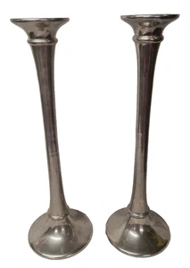 Candlesticks Brass Silver Coloured 62cm tall z0064 - Picture 1 of 22