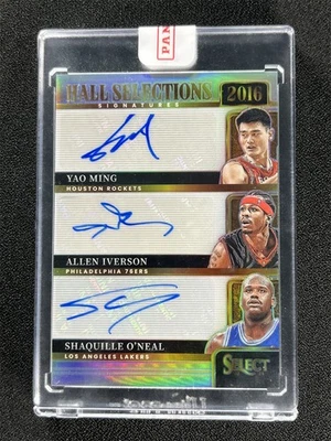 2023 - 24 精选姚明/艾伦·艾弗森/沙奎尔·奥尼尔大厅精选 2016 年签名 — 第 1/3 张图片