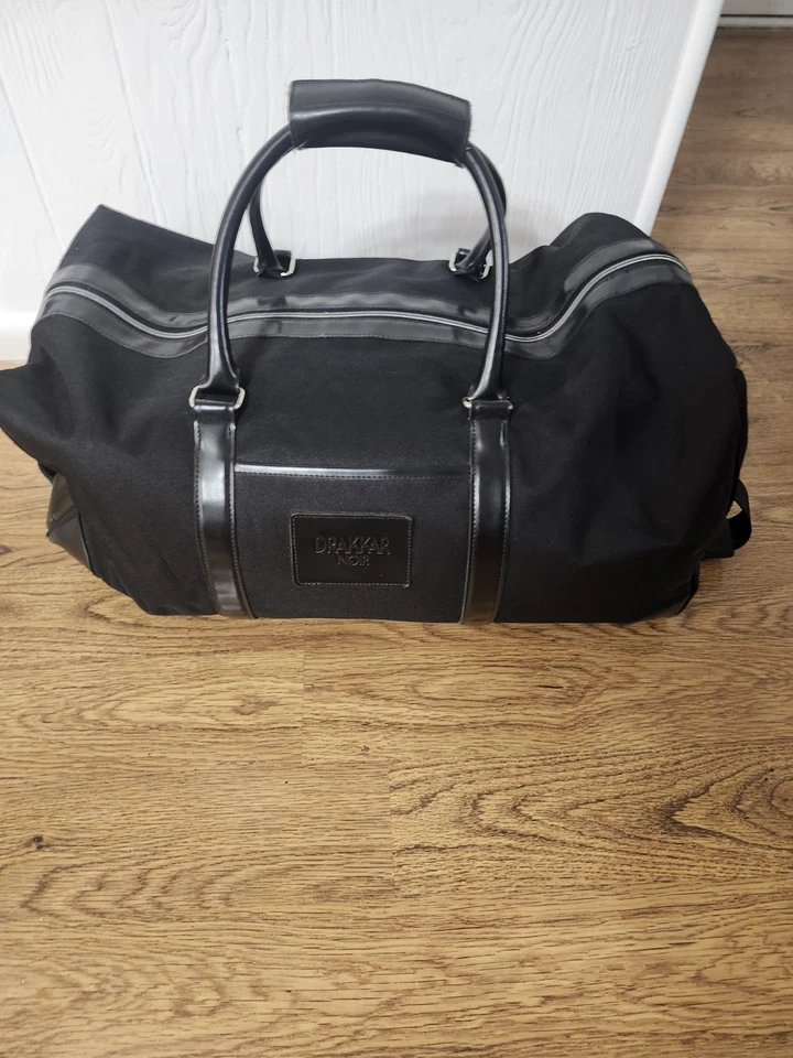 Bolso de Viaje Drakkar Noir Negro Lona Fin de Semana Gimnasio Noche 24x14 De Colección Foto 1 de 4
