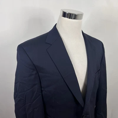 Jos A Bank 42S Sport Coat 100% Wool Navy Blue Two Button Lined Vented - Image 1 of 4