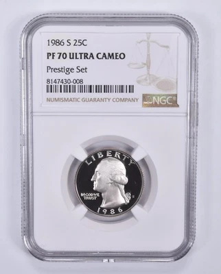 1986-S Washington Quarter Prestige Set PF70 UCAM NGC Brown Label *3491 - Image 1 of 4