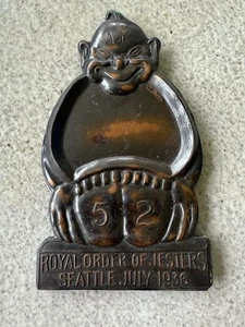1936 Shriner Royal Order of Jesters Court 52 Seattle ROJ Billiken Trinket Tray - Picture 1 of 11