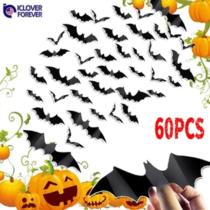 3D Bat Wall Stickers PVC Realistic Spooky for Halloween Party Home Decoration - Picture 1 of 8