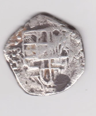 Potosi Bolivia cob 2 reales, N D 6.5 grams.Choice full shield and cross,  P T ? - Image 1 of 4