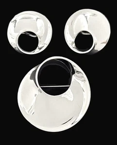 Retired James Avery Sterling Modernist Mobius Brooch Earrings Set NWOT - Picture 1 of 10