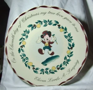 Disney Vintage Twelve Days Of Christmas ELEVEN LORDS A LEAPING 11" Plate 1993 - Picture 1 of 2
