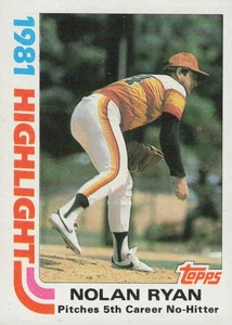 1982 Topps Card #5 Nolan Ryan Astros 1981 Highlight Pitches 5th Career No-Hitter - Picture 1 of 2