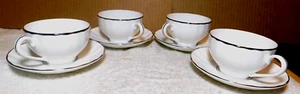 Gorham~Grand Manor Platinum Cups & Saucer (8) Eight Pc Set - Picture 1 of 12