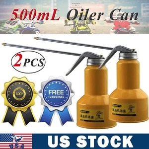 Premium 2 PIEZAS Amarillo 500 ml Metal Bomba Alta Presión Engrasador Aceite Lata Para Lubricantes - Imagen 1 de 10