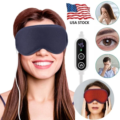 Electric Heated Eye Compress Mask For Dry Eyes Relax Eye Strain Improve Sleep - Image 1 of 4