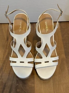 Cork Platform Wedges, White Sz 7.5 - X-Appeal Freesia Worn Once - Picture 1 of 7