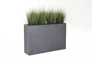 Pflanzkübel Raumteiler Fiberglas Beton-Design Grau ELEMENTO 75x30x117 - Bild 1 von 7