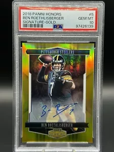 2018 PANINI HONORS BEN ROETHLISBERGER SIGNATURE-GOLD 06/10 Steelers POP 1 - Picture 1 of 4
