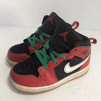 Nike Jordan 1 Mid SE (TD) Size 8c DQ8420 006 XMas/Holiday Edition RARE - Image 1 of 4