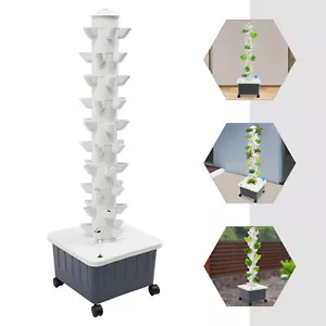 Vertical Hydroponic System Tower Garden Home Grow Kit 10 Layer 50 Pots - Picture 1 of 24