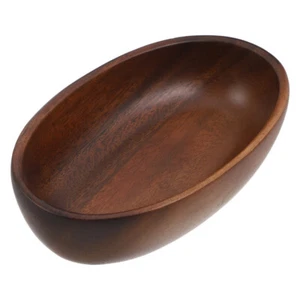 Boat-shaped Wooden Bowl Salad Serving Big Extra Large Kitchen Bowls - Picture 1 of 12