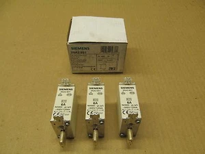 BOX OF 3 NEW SIEMENS 3NA3 801 3NA3801 FUSE LINK 6A 500V 6 AMP (5 BOXES AVAIL) - Picture 1 of 4