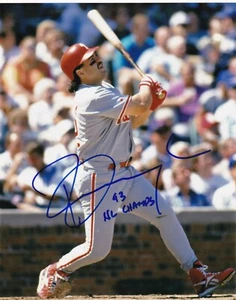 PETE INCAVIGLIA PHILADELPHIA PHILLIES 93 NL CHAMPS ACTION SIGNED 8x10 - Picture 1 of 1