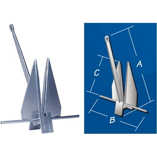3.5 lb Galvanized Danforth Standard Fluke Anchor for Boats up to 10 Feet Long - Image 1 of 1