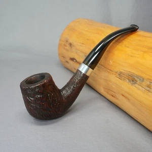 Olde London Wire Rusticated Bent Billiard Estate Briar Tobacco Pipe - Picture 1 of 17