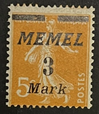 Travelstamps: Germany France Memel Stamps 3 Mark on 5c, Mint MNH OG - Image 1 of 4
