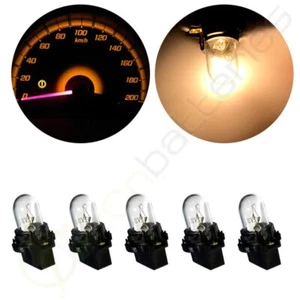 5Pcs Warm White T10 194 Halogen Bulbs + 5/8" Sockets for Ford Instrument Light - Picture 1 of 6