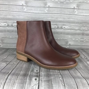 Sperry Womens size 9 Maya Belle brown tan leather croc Chelsea boots - Picture 1 of 11
