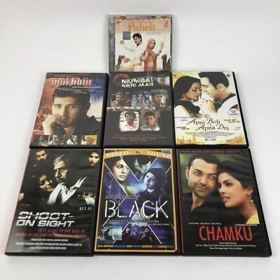 6 x Bollywood DVD + CD MUKHBIIR APNI BOLI APNA DES BLACK CHAMKU MUMBAI MERI JAAN Foto 1 de 4
