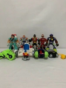 Rescue Heroes 5 Action Figures Lot Toy Mattel Fisher Price + Accessories 12 pcs. - Picture 1 of 3