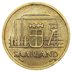 Allemagne 20 franken 1954 (Territoire de la Sarre) Bronze-alu pièce de monnaie - Foto 1 di 2