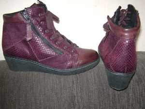 " SPRING STEP " WOMEN FASHION LEATHER BOOT Burgundy 38 sz - Picture 1 of 7