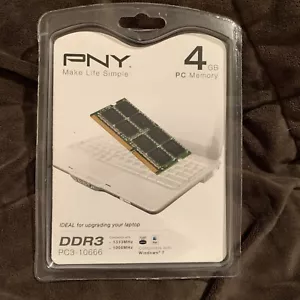 PNY 4GB PC Memory- PC3-10666, 1333MHz, 1066 MHz DDR3 Laptop Windows 7 - Picture 1 of 5
