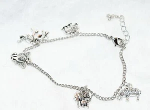 Handgefertigtes Tier Bettelarmband verschiedene Elefanten & Elefantenkopf Charms - Bild 1 von 5
