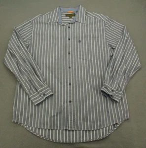 Timberland Shirt Adult Large Gray Striped Long Sleeve Casual Button Up Mens L - Picture 1 of 12