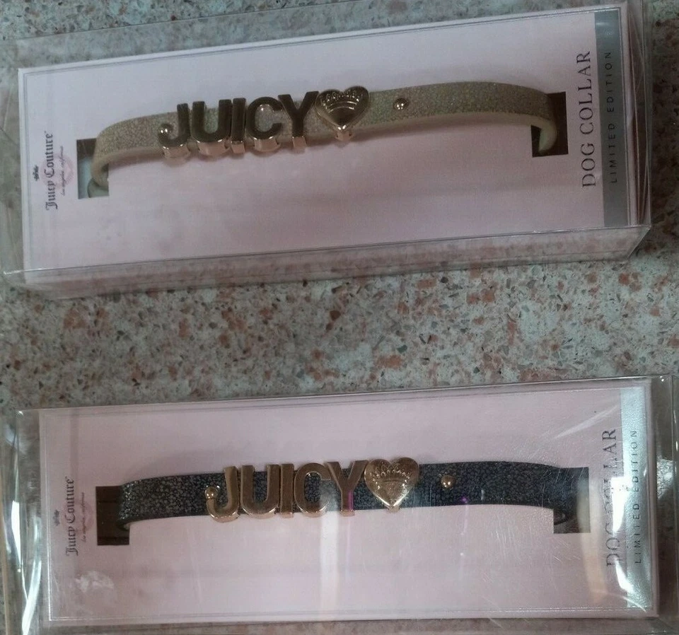 НОВЫЙ НЕРАСПАКОВАННЫЙ МАЛЕНЬКИЙ СОБАЧИЙ ОШЕЙНИК JUICY COUTURE ОГРАНИЧЕННЫЙ ВЫПУСК ВЫБЕРИТЕ ЦВЕТ ШЕИ 10 «-13,5» - Изображение 1 из 1