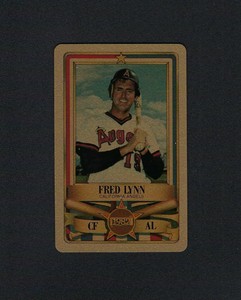 1982 Permagraphics All-Stars Gold FRED LYNN credit card ANGELS Perma Graphics