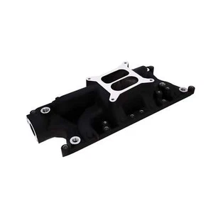 Black Carbureted Aluminum Dual Plane Air Gap Intake Manifold for Ford SB V8 - Bild 1 von 5