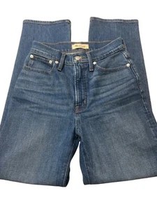 Madewell Perfect Vintage Straight Jeans Blue Denim Classic Button Zip Size 25 - Picture 1 of 5