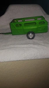 Vintage 70s Pressed Steel NYLINT FARMS Dark Green Farm Livestock Trailer USA - Picture 1 of 15