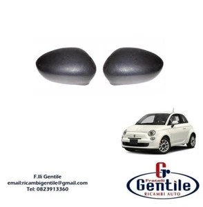 KIT PAAR KAPPEN CARBON EFFEKT RÜCKSPIEGEL FÜR FIAT 500 / ABARTH AB 2007 - Bild 1 von 2
