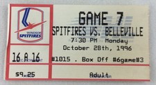 OHL 1996 10/28 Belleville Bulls at Windsor Spitfires Hockey Ticket