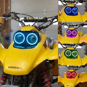 Multi Colored Bluetooth Halo Ring Set Headlight Fixture 99-04 TRX400EX Unit - Picture 1 of 7