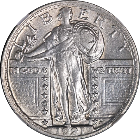1921 Standing Liberty Quarter NGC AU55 Key Date Great Eye Appeal Cover
