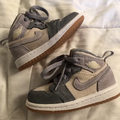 Infant Air Jordan 1 Mid SE Td 'Coco Leche Partícula Gris Foto 1 de 4