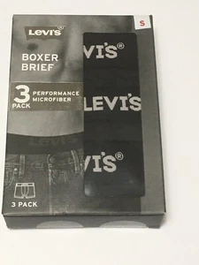 Levi's Mens 3 Pack Small Microfiber Boxer Briefs - Black - Picture 1 of 2