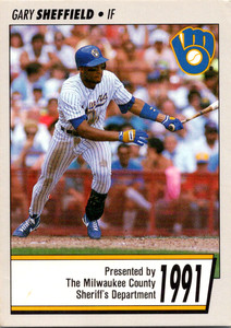 1991 Milwaukee Brewers Police #NNO Gary Sheffield Excellent