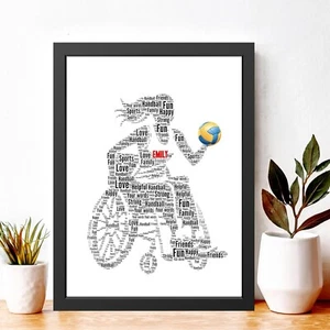 Custom Wheelchair Paralympics Word Frame Print | Female Player Printed A5/A4/A3 - Picture 1 of 9