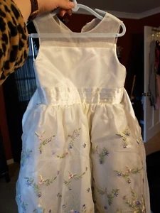 Vintage Girls Dress Size 4!! Fancy retro 1990s Unique! Beautiful Flowers - Picture 1 of 8