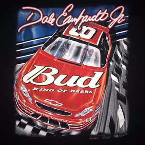 Vintage DALE EARNHARDT JR NASCAR T SHIRT Long Sleeve Racing Black XL - Picture 1 of 11